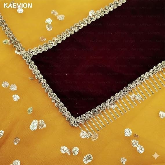 Kaevion Wedding Dupatta | Entry Dupatta with Text | Custom Name Dupatta for Children, Kid’s, 6-8 years Old Baby-Mustard Yellow