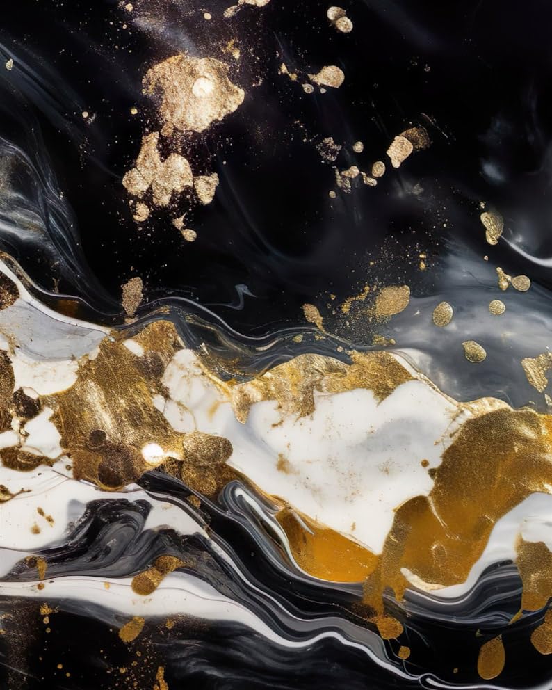 KAEVION Home Decor Wall Art 3 Pcs Abstract art print set Modern creative abstract artwork golden brush strokes, texture design for wall decor wallpaper poster card mural hanging, print