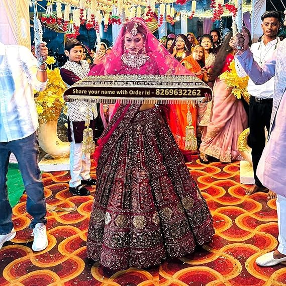 Kaevion Bridal Sada Saubhagyawati Dupatta with Pipelace Border | Customized Dulhan Wedding Dupatta | Chunni for Marriage/ Shadi Ki Chunri/Shagun Ka Dupattas