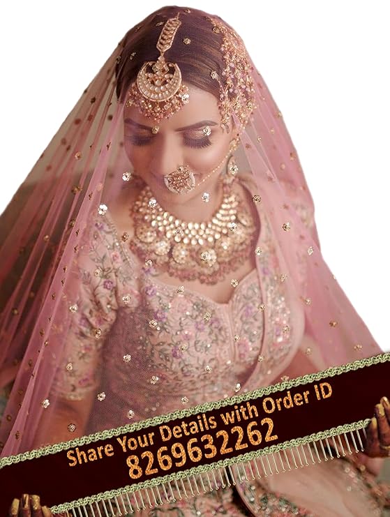 KAEVION 2.5 Meters Customized Dulhan Entry Net Dupatta with Groom name| Personalized Name Bridal Chunari for Wedding Reception, Engagement, Anniversary