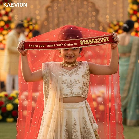 Kaevion Masi Ki Shadi Dupatta/Bua Ki Shadi Chunni/Didi Ki Shadi Odhni/ Beautiful Entry Dupatta for Kid’s