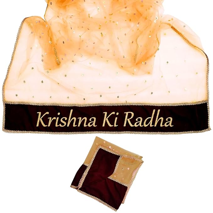 KAEVION Decorative Customized Bride And Groom Name Chunni| Dupatta for Bride Entry Wedding Ceremony | Best Blessing Gift for Bride, Dulhan Wedding Dupatta