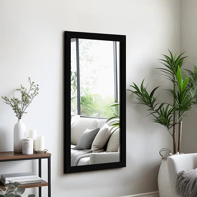 KAEVION Wall Hanging 3ft Brown Waterproof PVC Framed Mirror |Wall Mirror for Bedroom or Bathroom |Home Decor Wall Mounted Mirror for Bedroom Living-Room Vanity Farmhouse| wash Room Mirror for Wall