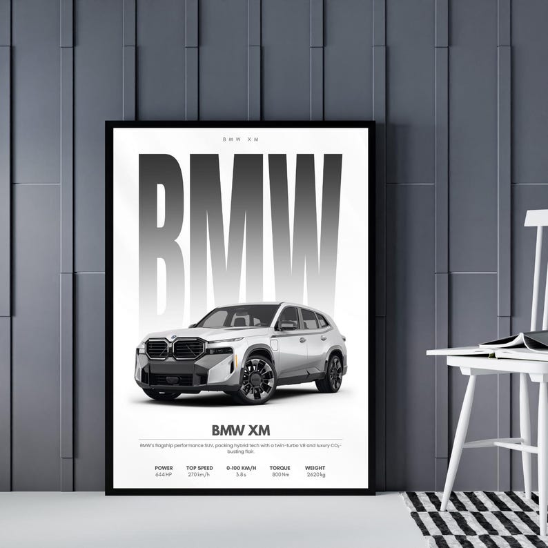 Kaevion Glossy Wall Art Paintings for Home Decor, Car Canvas Art, Modern Car Wall Hanging Frames