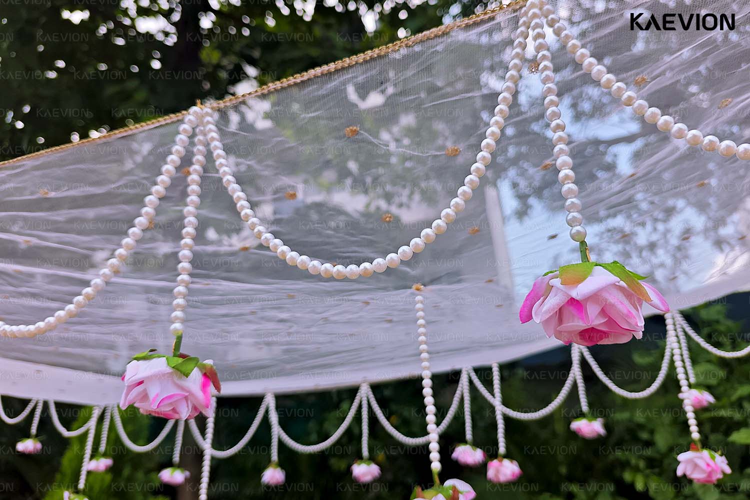 Kaevion Pastel Flower Bridal Canopy | Modern Wedding Entry Decorative Garland | Dulhan Ke Liye Phoolon Ki Chadar | Gift for Bride/Dulhan/Best Friend/Dear One’s- 2 Meter