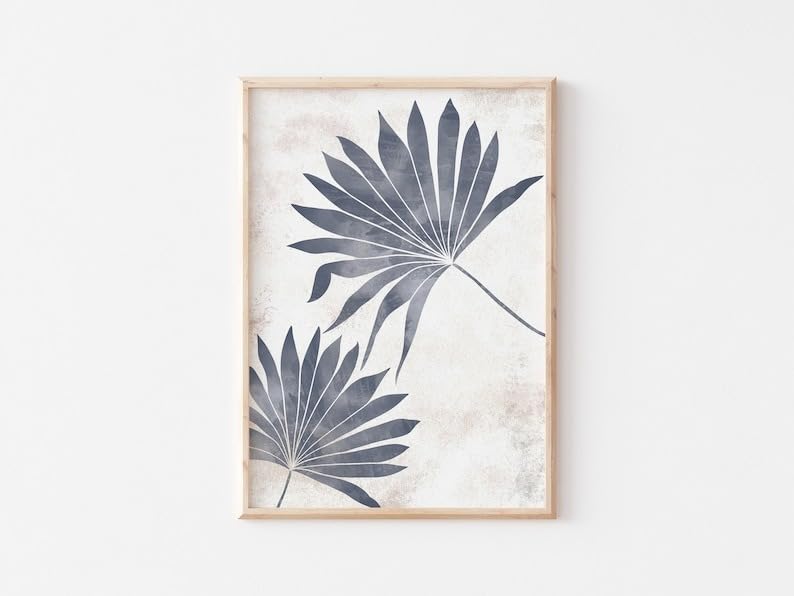 KAEVION Wall Art Photo Palm Leaf Tropical Monstera Leaf Frame | Glossy Digital Frame Set of 3 Prints| Waterproof Scratch Resistance Long Lasting Wall Home Decor Photo Poster with Frame – 3 pcs
