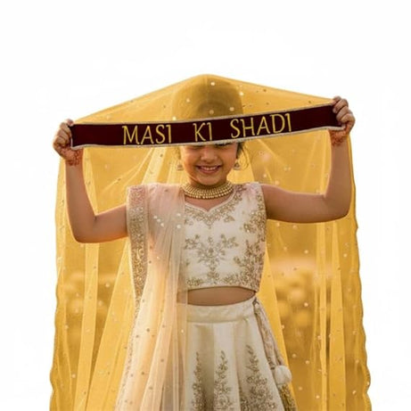 Kaevion Masi Ki Shadi Dupatta/Bua Ki Shadi Chunni/Didi Ki Shadi Odhni/ Beautiful Entry Dupatta for Kid’s-