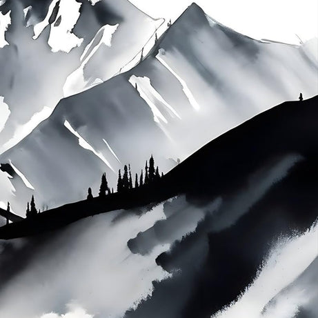 KAEVION Frameless Mountain Photo Frame for Home Decor |Wall Hanging Big Size Photo Frame|Matt Finish Waterproof sceatch Resitance paint Print Frame – Pcs of -3