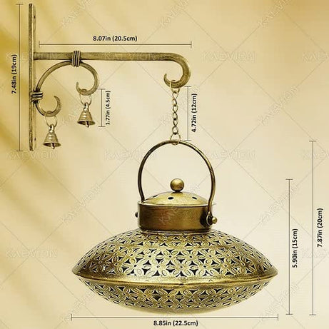 KAEVION Matki Shaped Dhoop Burner Diwali Gift for Clients Corporate Office Employees | Incense Burner Tea Holder with (Tea Light Candle + String Light + Greeting Card) � Pack of 1