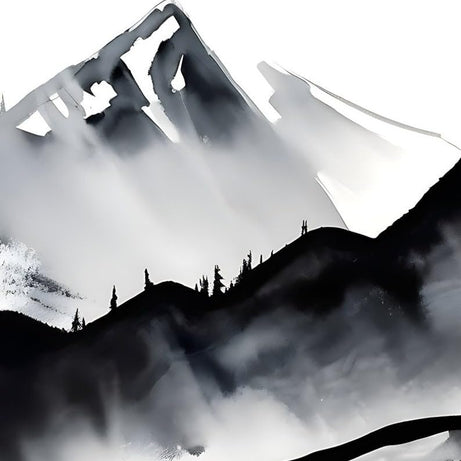 KAEVION Frameless Matt Finish Mountain 3 Piece Wall Art | Watercolor Mountain Landscape | Abstract Nature Print | Modern Minimal Decor | Home Décor Wall Mounted Frame for Living Room