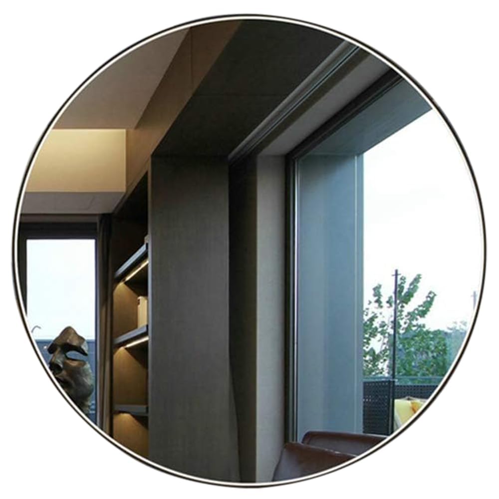 KAEVION 2 Feet Round Frameless Wall-Mounted HD Mirror with 5 mm Glass Thickness | Wall Hanging Mirror for Bathroom, Entryway, Living Room