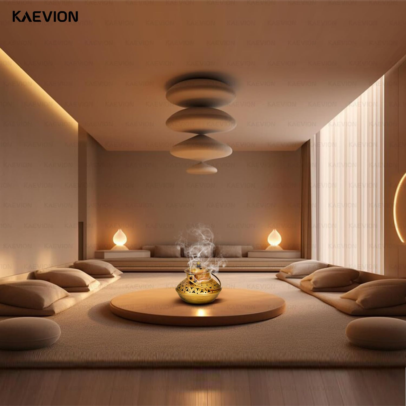 KAEVION Home Décor Small Size L5 X W5 X H4 Inch Brass Incense Holder Only | Wall Hanging Degchi Pot Dhup Dani | Home Decor Items for Living Room | Brass Tea Holder Pack of -1