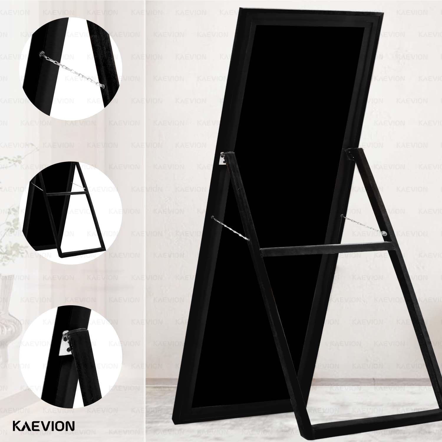 Kaevion Premium Luxury Full lenght Stand Mirror Golden Black