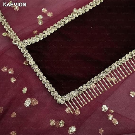Kaevion Wedding Dupatta | Entry Dupatta with Text | Custom Name Dupatta for Children, Kid’s, 6-8 years Old Baby-Maroon