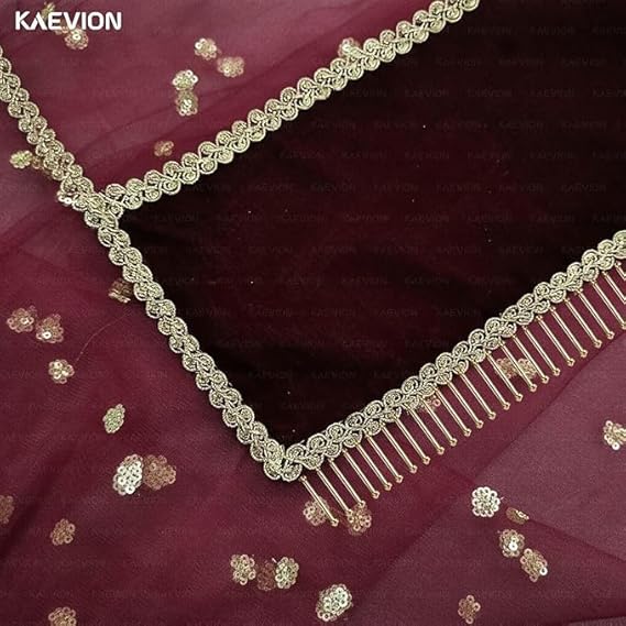 Kaevion Wedding Dupatta | Entry Dupatta with Text | Custom Name Dupatta for Children, Kid’s, 6-8 years Old Baby-Maroon