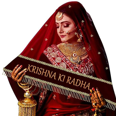KAEVION Customized Bridal Wedding Dupatta, Bride Entry Duppatta with Text, Dulhan Name Odhni, Indian Wedding Chunni for Bride/Womens