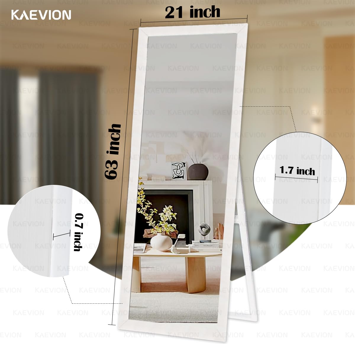 KAEVION Rectangle Cheval Full Length Mirror 5 Feet Long Size with 5MM Glass | Floor Standing Full Size Mirror| Full-Length Mirror with Stand for Living Room, Bedroom, Dressing Room