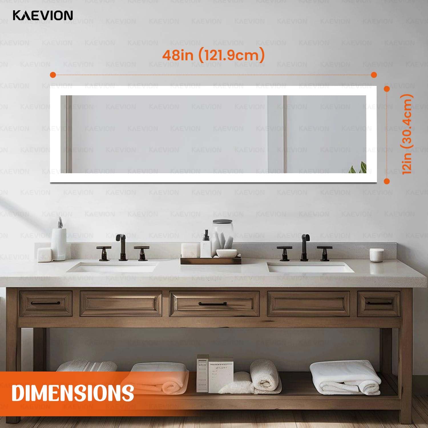 KAEVION 4ft White PVC Framed Full Size Long Wall Mirror | Rectangular Full Length Wall Mounted Dressing Mirror for Bedroom Living Room Hall Entryways | Home Decor Glass