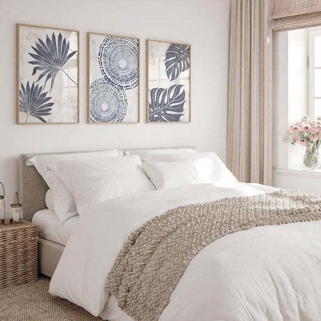 KAEVION Wall Art Photo Palm Leaf Tropical Monstera Leaf Frame | Glossy Digital Frame Set of 3 Prints| Waterproof Scratch Resistance Long Lasting Wall Home Decor Photo Poster with Frame – 3 pcs