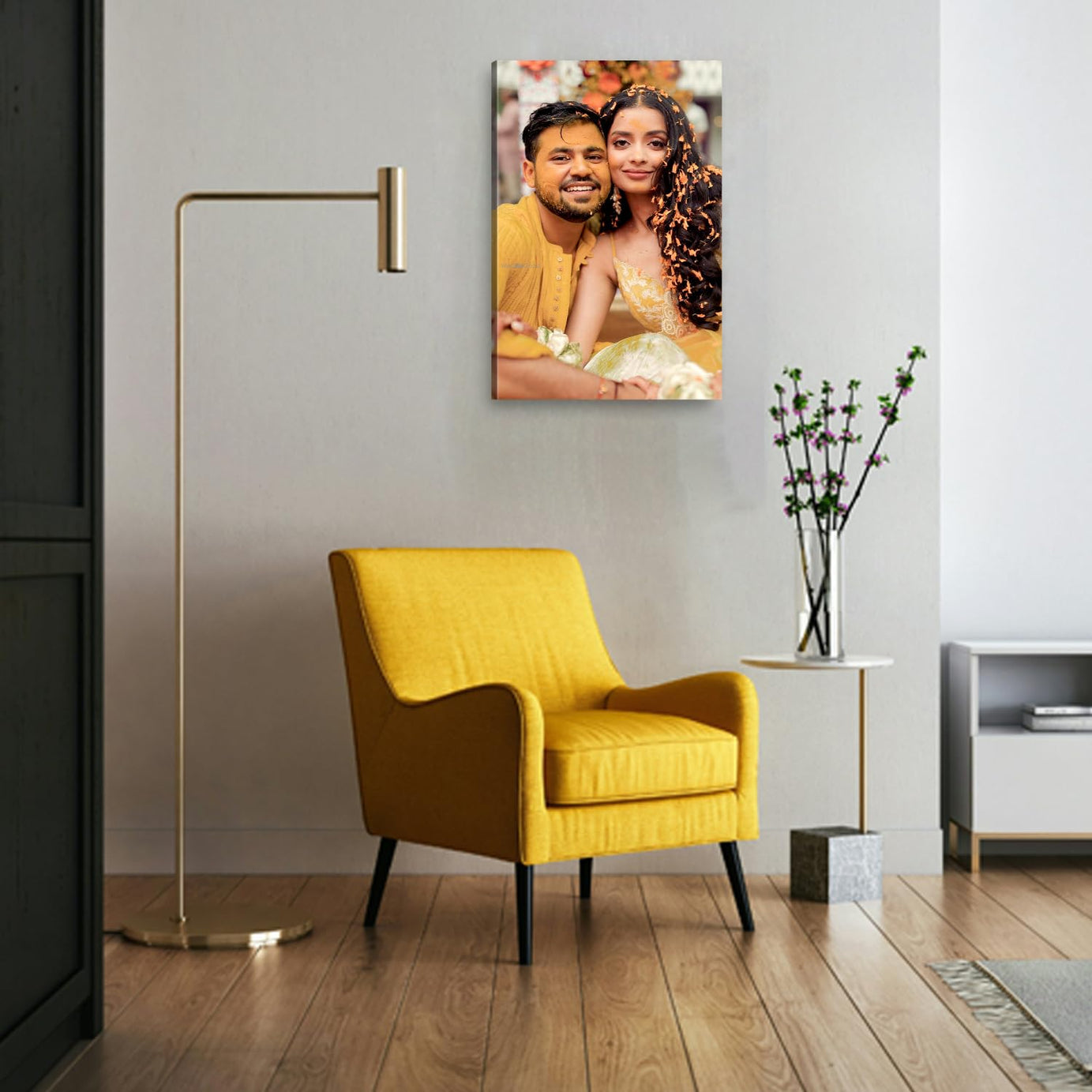 KAEVION Design Custom Canvas Prints with Your Photos, Personalized Picture to Canvas Wall Art Prints for Family, Wedding, Groom Bride Function, Anniversary, Custom Canvas Gift