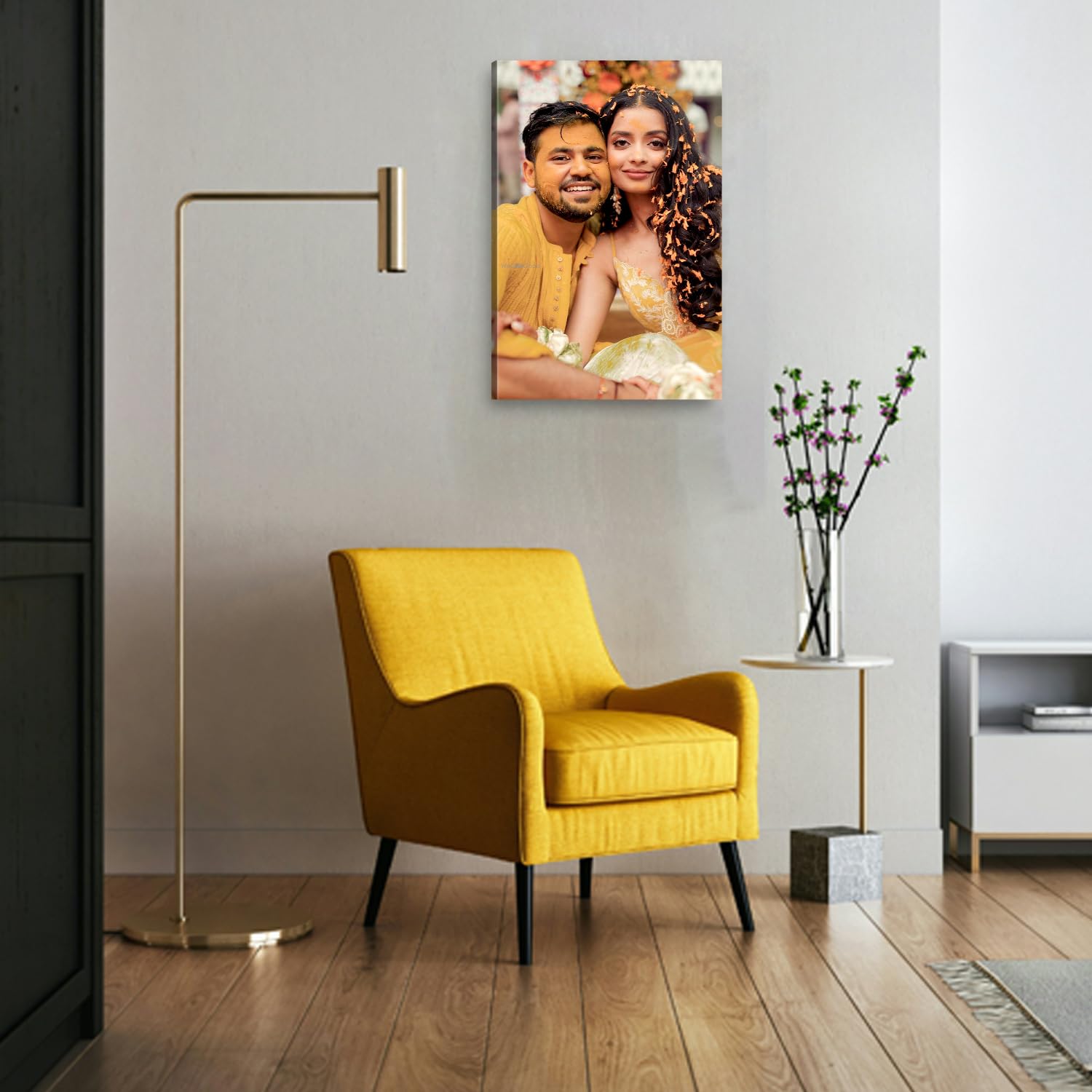 KAEVION Design Custom Canvas Prints with Your Photos, Personalized Picture to Canvas Wall Art Prints for Family, Wedding, Groom Bride Function, Anniversary, Custom Canvas Gift