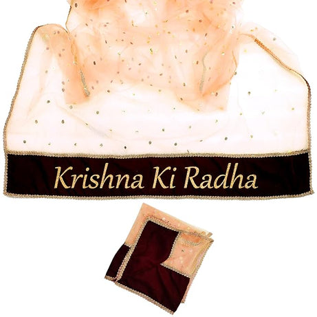KAEVION Peach Bridal Net Dupatta for Marriage Function with Name Customized for Brides Entry, Wedding