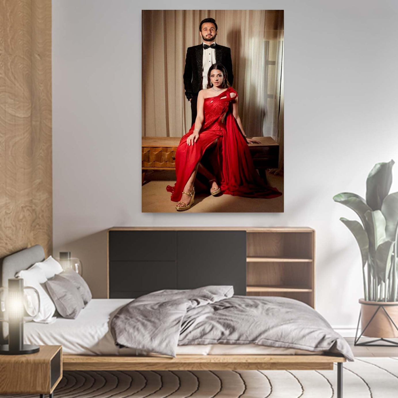 KAEVION Design Custom Canvas Prints with Your Photos, Personalized Picture to Canvas Wall Art Prints for Family, Wedding, Groom Bride Function, Anniversary, Custom Canvas Gift