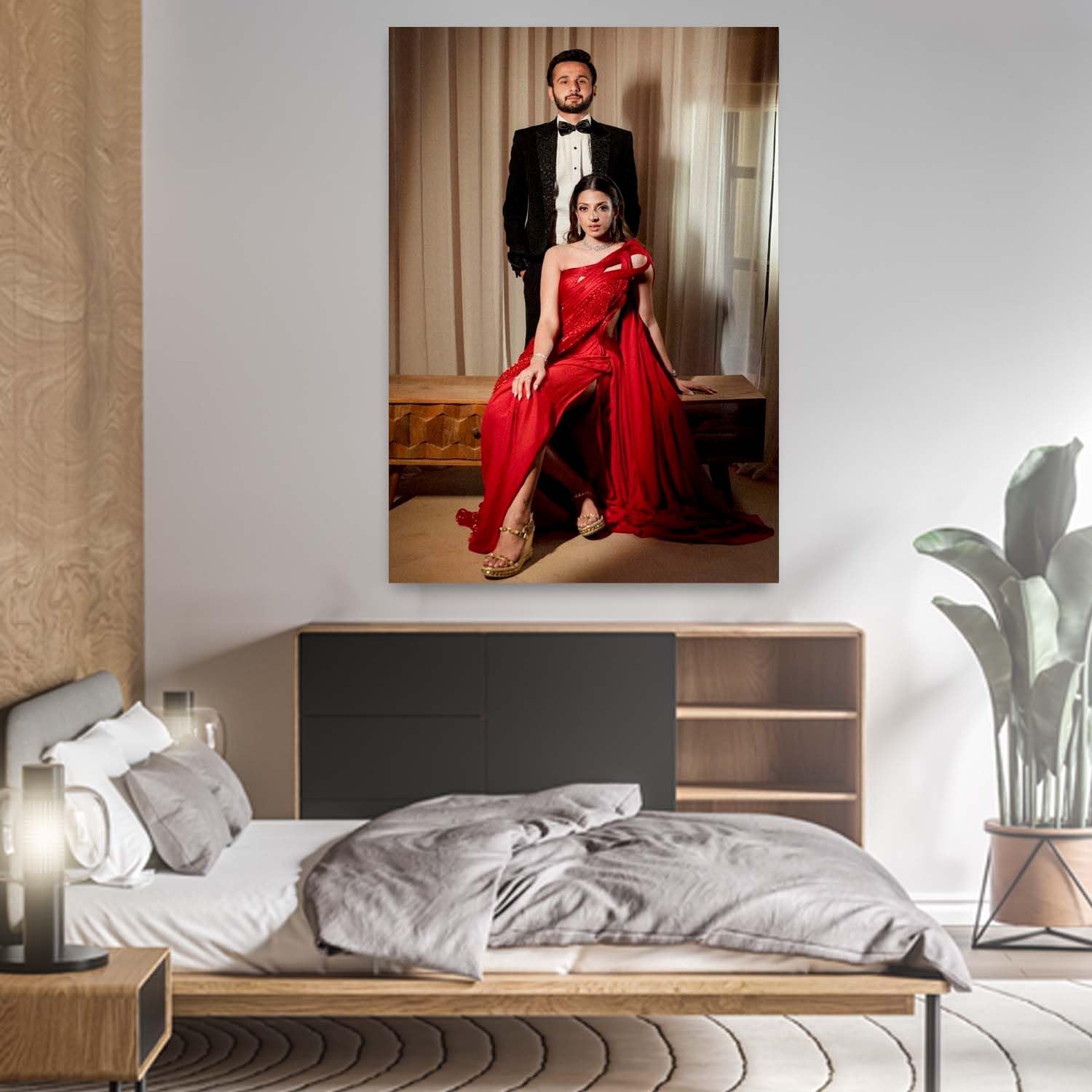 KAEVION Design Custom Canvas Prints with Your Photos, Personalized Picture to Canvas Wall Art Prints for Family, Wedding, Groom Bride Function, Anniversary, Custom Canvas Gift