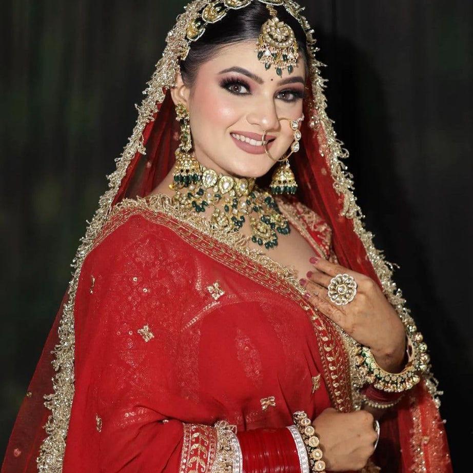 KAEVION  2.5 Meter Women Net Sequins Booti Bridal Dupatta With Sequins Kiran Frill | Trail Dulhan Entry Wedding Dupatta | Heavy Net Women Dupatta For Traditional Dresses, Saree, Lehenga | Contrast Chunni