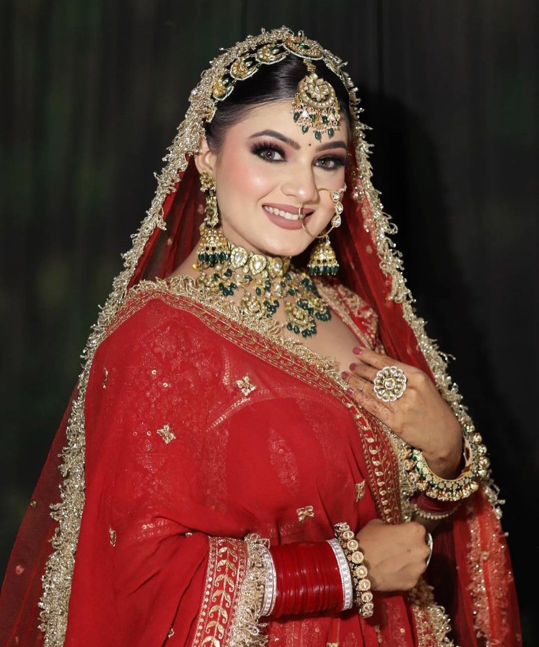 KAEVION  2.5 Meter Women Net Sequins Booti Bridal Dupatta With Sequins Kiran Frill | Trail Dulhan Entry Wedding Dupatta | Heavy Net Women Dupatta For Traditional Dresses, Saree, Lehenga | Contrast Chunni