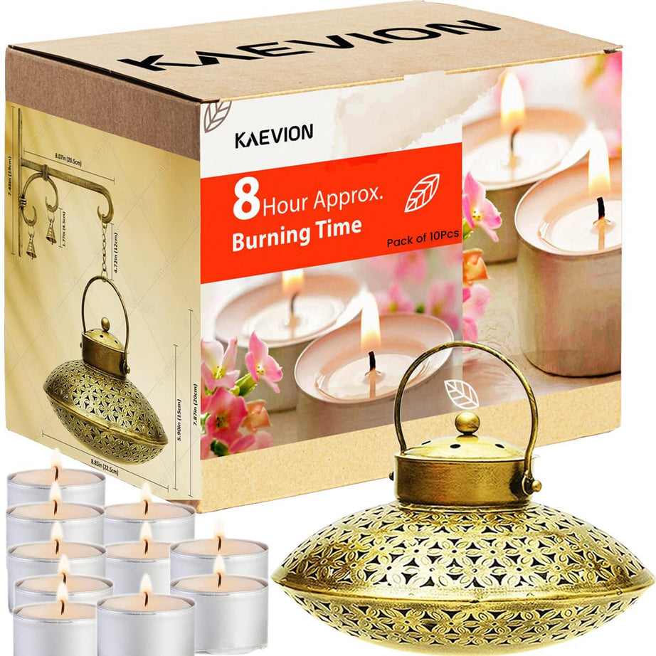 KAEVION Incense & Tea Light Holder with 8Hours Long Burn Candel Tea Light
