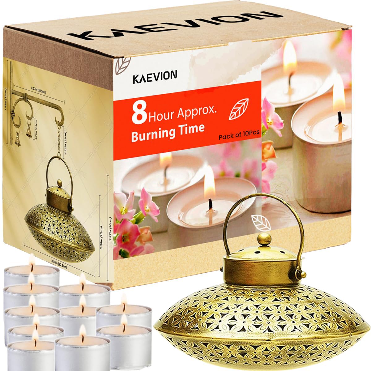 KAEVION Incense & Tea Light Holder with 8Hours Long Burn Candel Tea Light