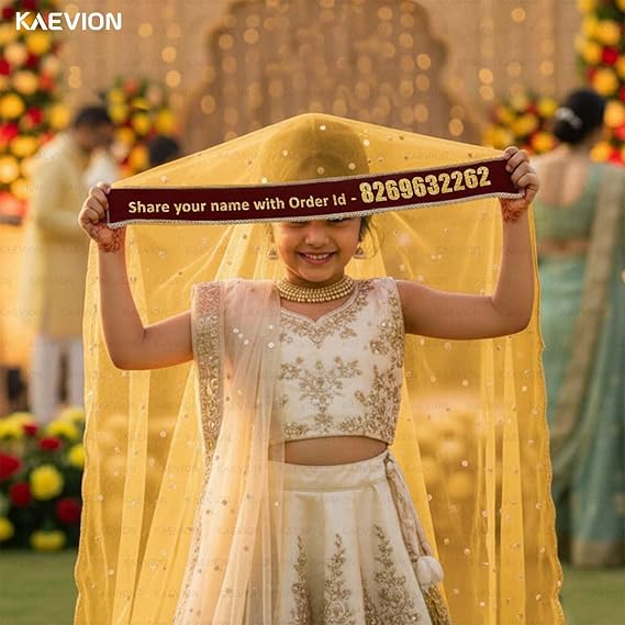 Kaevion Masi Ki Shadi Dupatta/Bua Ki Shadi Chunni/Didi Ki Shadi Odhni/ Beautiful Entry Dupatta for Kid’s-