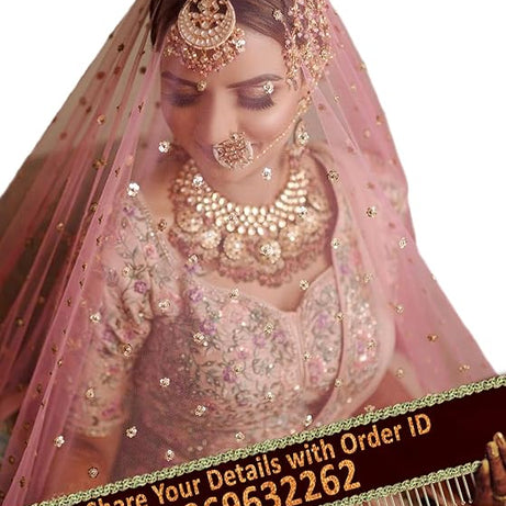 KAEVION 2.5 Meters Customized Dulhan Entry Net Dupatta with Groom name| Personalized  Name Bridal Chunari for Wedding Reception, Engagement, Anniversary