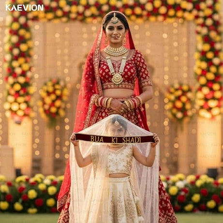 Kaevion Masi Ki Shadi Dupatta/Bua Ki Shadi Chunni/Didi Ki Shadi Odhni/ Beautiful Entry Dupatta for Kid’s-Cream