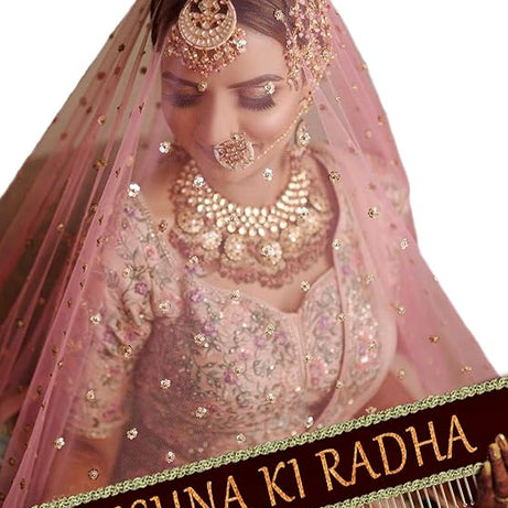 KAEVION 2.5 Meters Customized Dulhan Entry Net Dupatta with Groom name| Personalized  Name Bridal Chunari for Wedding Reception, Engagement, Anniversary