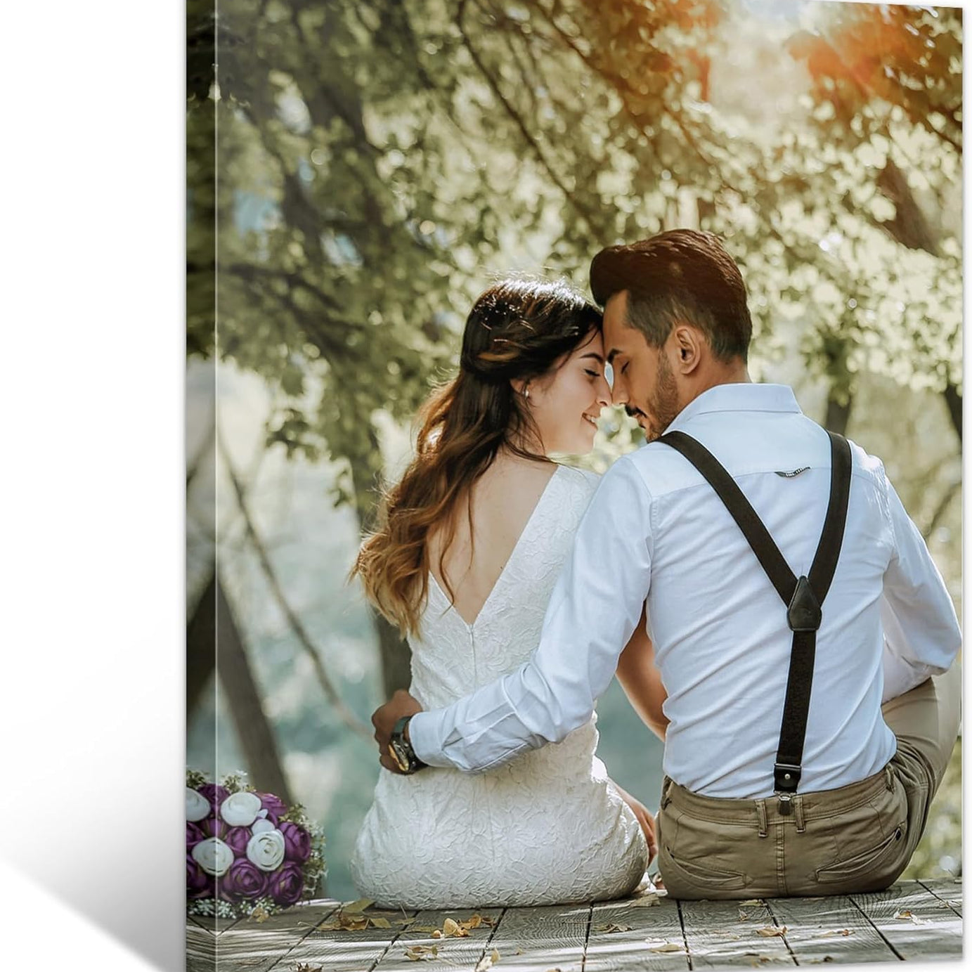 KAEVION Custom Photo Canvas Print Frame - Personalized Wall Art from Your Photos - Ready to Hang Canvas Picture Frame for Home Decor, Wedding, Anniversary, Gifts