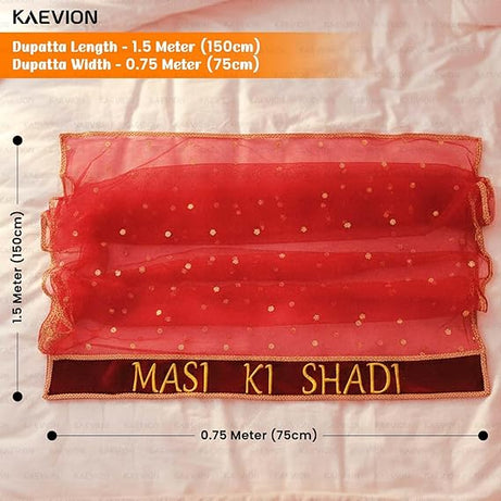 Kaevion Masi Ki Shadi Dupatta/Bua Ki Shadi Chunni/Didi Ki Shadi Odhni/ Beautiful Entry Dupatta for Kid’s