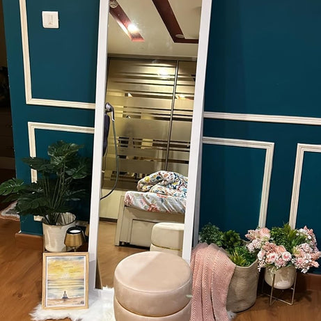 KAEVION Rectangle Cheval Full Length Mirror 5 Feet Long Size with 5MM Glass | Floor Standing Full Size Mirror| Full-Length Mirror with Stand for Living Room, Bedroom, Dressing Room