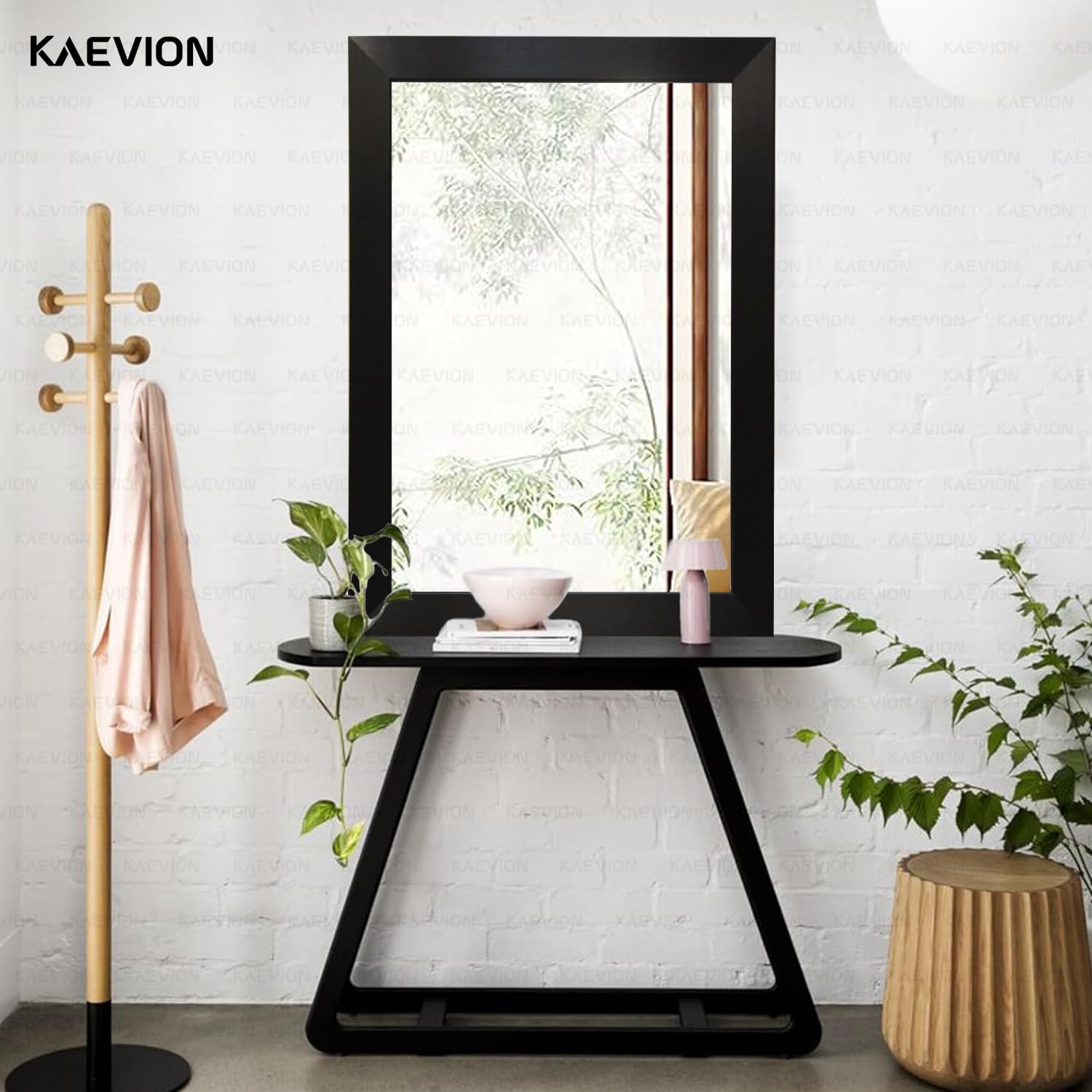 KAEVION Rectangle 3 Feet Wall Hanging Framed HD Mirror | Horizontal & Vertical Wall Mounted Makeup Mirror for Bathroom, Bedroom, Hotels, Beauty Salon
