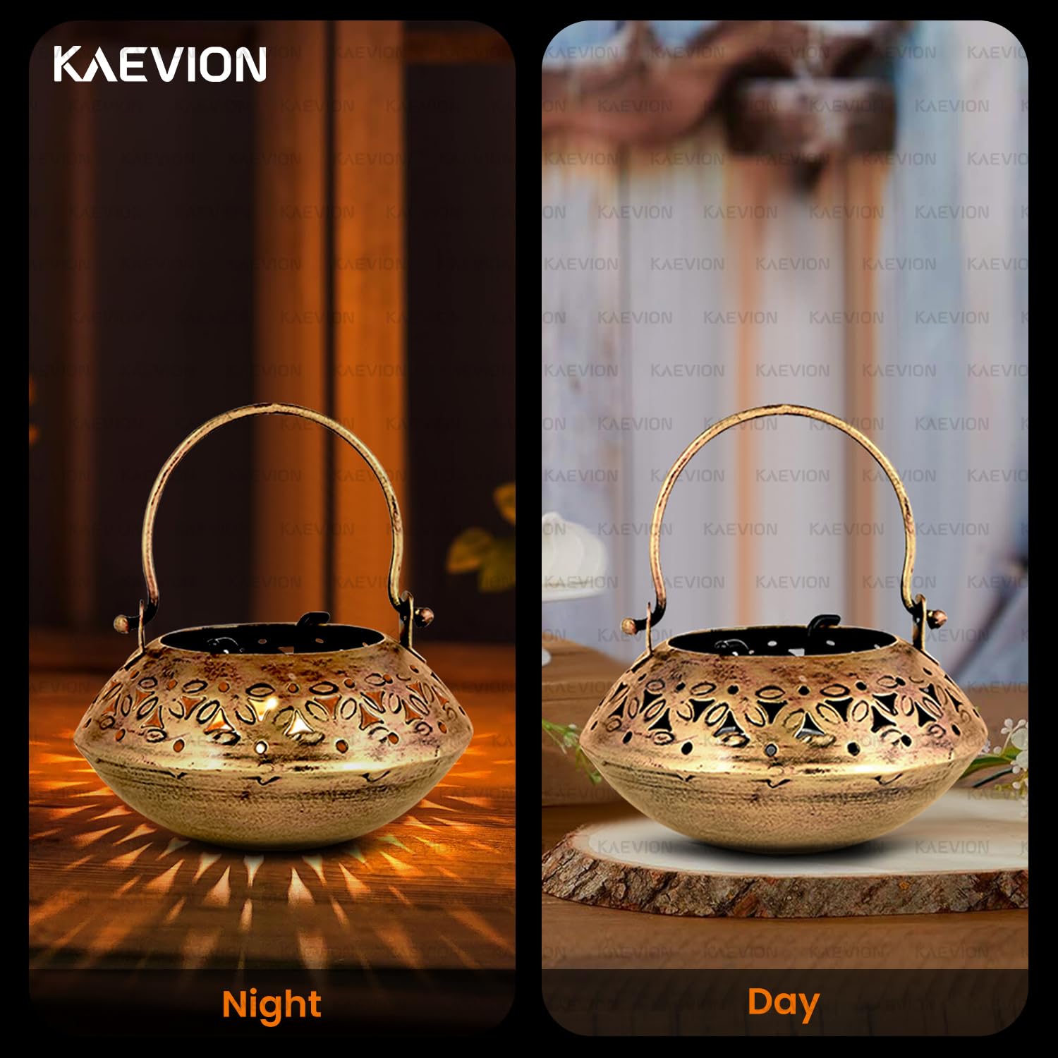 KAEVION 5pcs Metal Brass Incense Burner Tea Light Candle Holder | Small Size Degchi 5” | Wall Hanging Diya Holder for Pooja Room| Degchi Dhoop Dani | Brass Home Decorative Items for Living Room