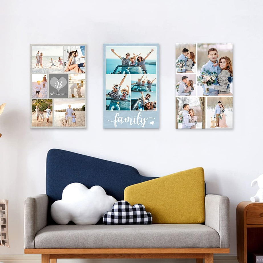 KAEVION Custom Photo Canvas Print Frame - Personalized Wall Art from Your Photos - Ready to Hang Canvas Picture Frame for Home Decor, Wedding, Anniversary, Gifts