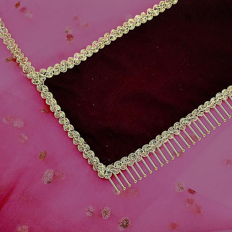 KAEVION 2.5 Meters Customized Name Entry Net Dupatta for Bridal | Chunni for Wedding | Engagement, Marriage and Anniversary