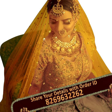 KAEVION Bridal Entry Fashionable Customized Name Net Dupatta/Chunni - (Only Dupatta)