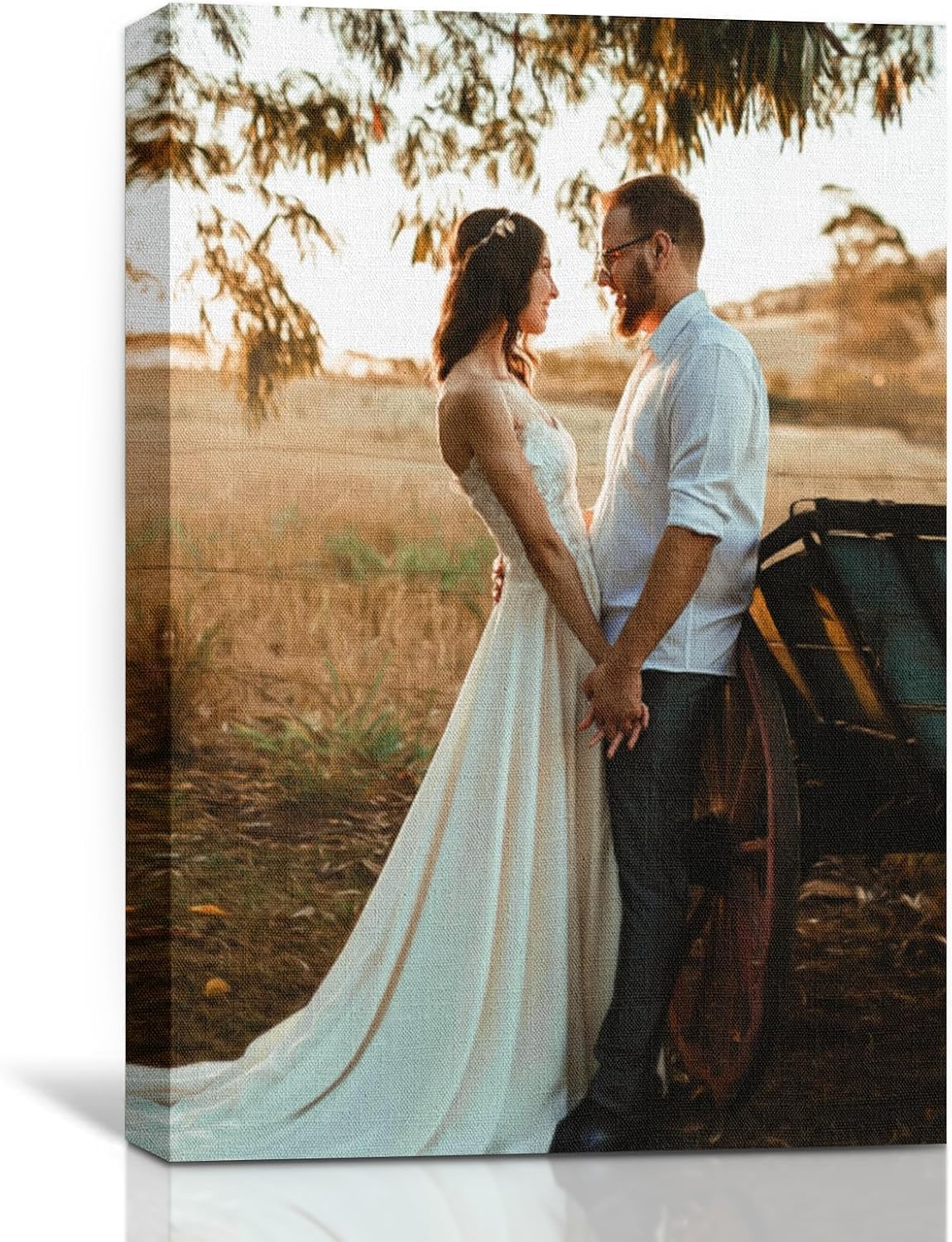 KAEVION Custom Photo Canvas Print Frame - Personalized Wall Art from Your Photos - Ready to Hang Canvas Picture Frame for Home Decor, Wedding, Anniversary, Gifts