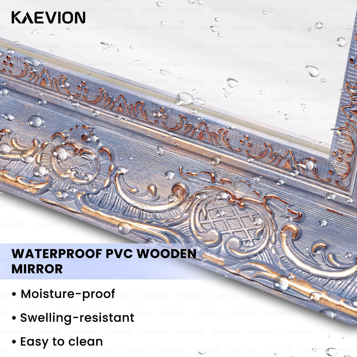 KAEVION Rectangular Shape 5.25 Feet Full-Length PVC Wooden Frame Wall Hanging Mirror with 5 MM Glass| Floor Wall Leaning Mirror| Home Dcor Mounted Mirror for Bedroom Living-Room - Antique Blue