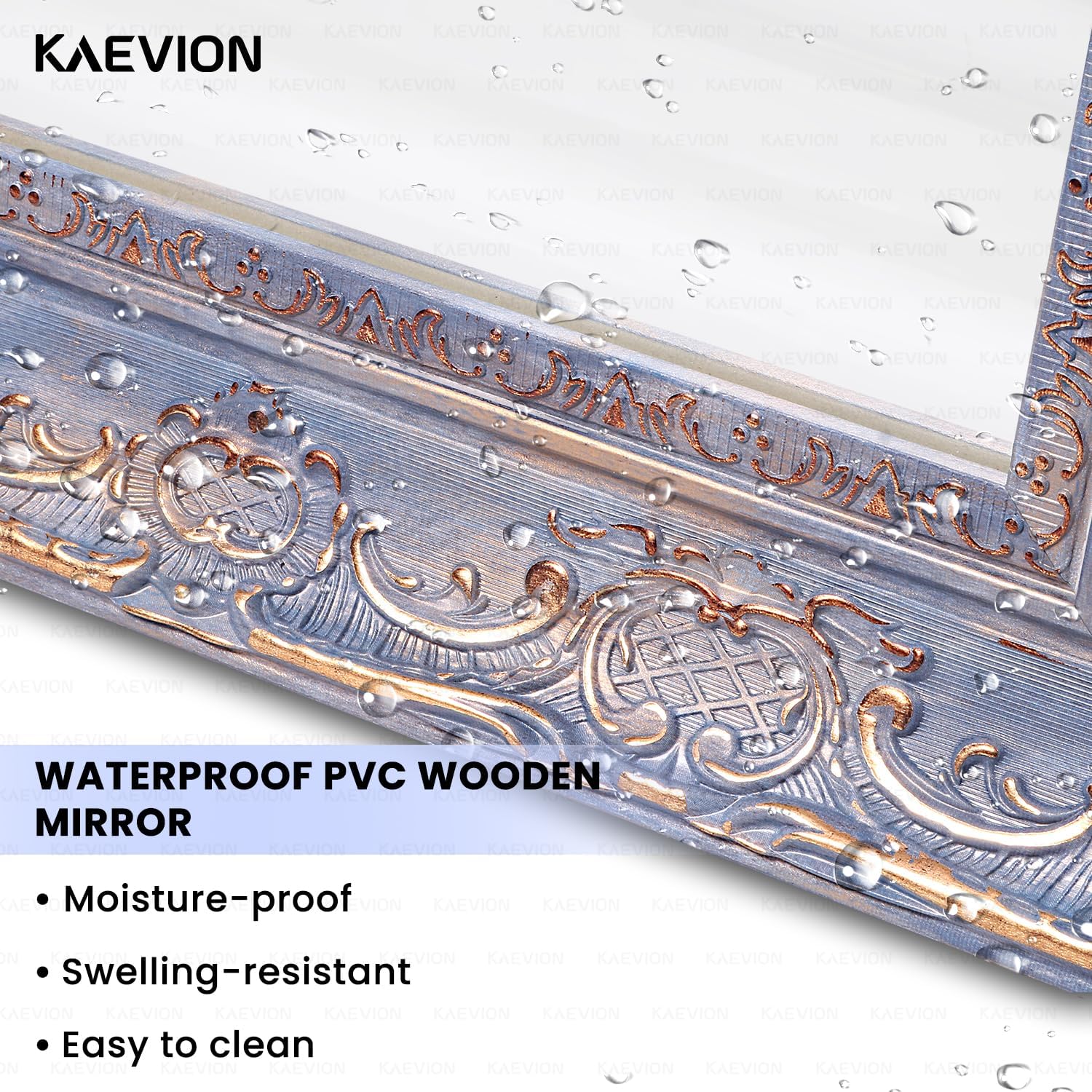 KAEVION Rectangular Shape 5.25 Feet Full-Length PVC Wooden Frame Wall Hanging Mirror with 5 MM Glass| Floor Wall Leaning Mirror| Home Dcor Mounted Mirror for Bedroom Living-Room - Antique Blue