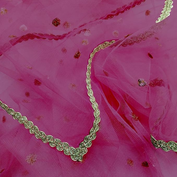 KAEVION 2.5 Meters Customized Name Entry Net Dupatta for Bridal | Chunni for Wedding | Engagement, Marriage and Anniversary