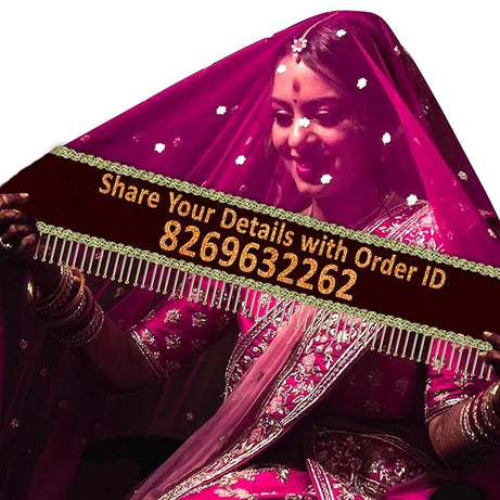 KAEVION 2.5 Meters Customized Name Entry Net Dupatta for Bridal | Chunni for Wedding | Engagement, Marriage and Anniversary