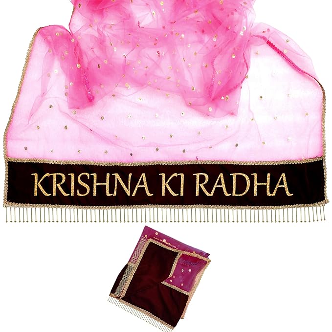 KAEVION 2.5 Meters Customized Indian Wedding Bridal Net Dupatta With Name | Personalized Dulha Dulhan Name Chunari | Traditional Outfits